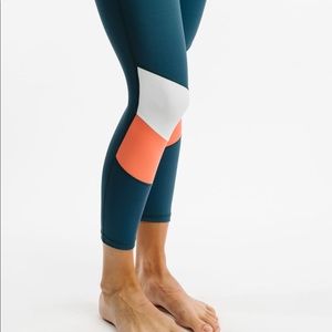 Zyia Teal Angle Block Light n Tight Hi Rise 7/8